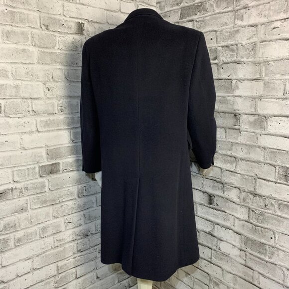 Vintage 1989 Aquascutum Cashmere Wool Blend Overcoat Long Pea Coat - Picture 5 of 15